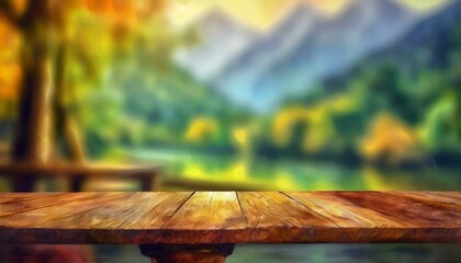 table in the forest - obrazy, fototapety, plakaty