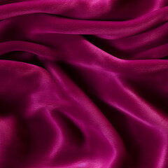 Closeup of rippled purple velvet fabric. Whole background.