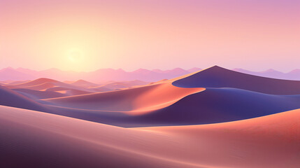 Fototapeta na wymiar An illustration of a beautiful dunes beach at sunset
