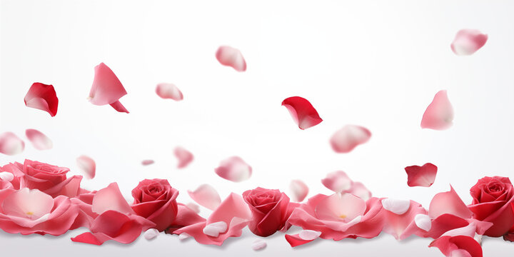 Pink and red roses petals flowers image 