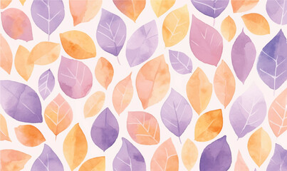 watercolor pattern with colorful leaves