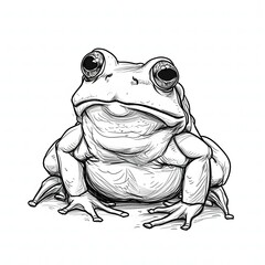 Fototapeta premium American Bullfrog Line Art