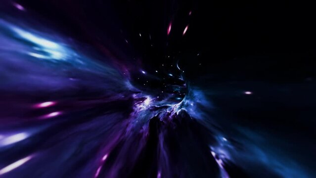 Space tunnel, warp travel, interstellar wormhole animation, speed of light, 4k seamless loop