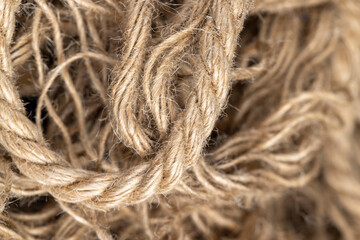 rough rope on a wooden table