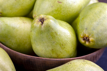 delicious pears washed and ready for eating