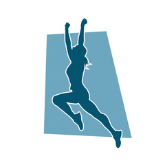 Silhouette of a sporty woman in running pose. Silhouette of a female run pose.
