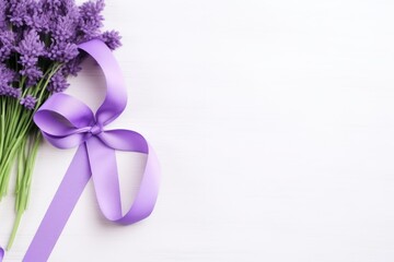 Lavender purple ribbon cancer illness. Healthcare and medical concept.