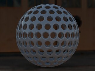 Wireframe Shape Geometric Golf Ball 3D print model