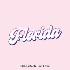 Florida text effect vector. Editable college t-shirt design printable text effect vector