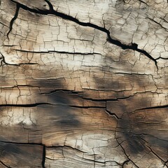 Seamless natural cracked old  brown wood texture background