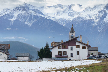 Valle d'Aosta, località Saint Barthelemy a Lignan - obrazy, fototapety, plakaty