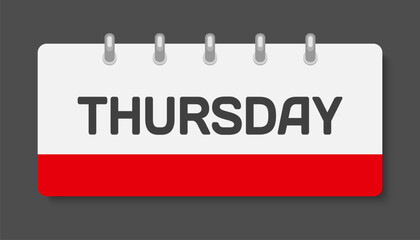 Template icon page calendar, day of week Thursday