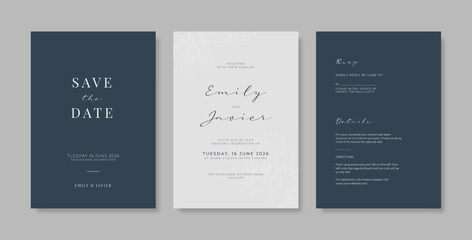 Simple and elegant wedding card template