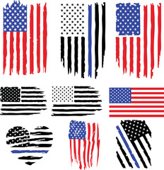 United States of America flag grunge style.