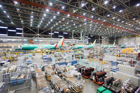 Boeing 737 production in Seattle.