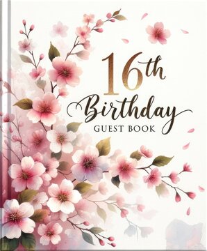 Sweet Sixteen Blossoms: Elegant Guest Book Cover