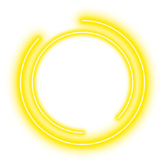 Yellow Neon Circle Frame