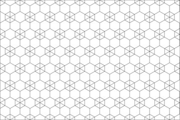 Geometric seamless patterns. Abstract vector design of Hexagon and line for background. Ideals for design cards, invitations card, wallpaper, wrapping paper, floor or wall tiles. Black Line.