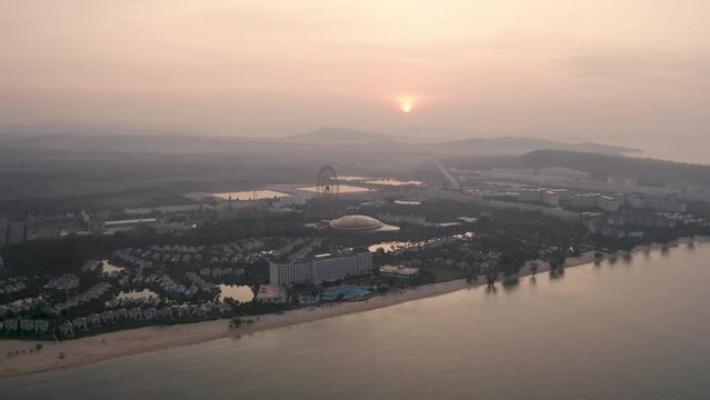4k Aerial Drone Footage - Phu Quoc Island at Sunrise.  Vietnam