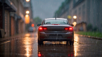 cars in the rain