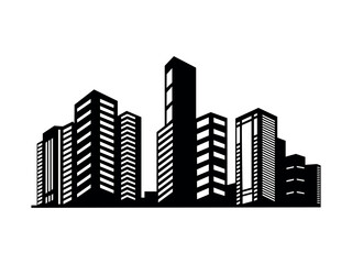 Fototapeta premium city Building silhouette illustration