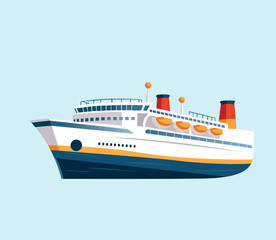 flat vector ship detailed illustration