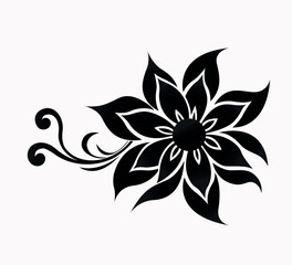 vector black abstract floral illustration
