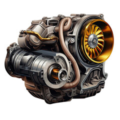  Car turbo isolated on transparent background.