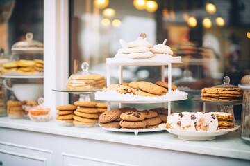 variety of cookies on a bakery display