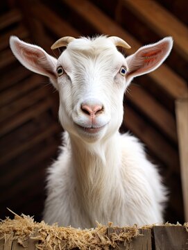 Alpine Goat Photo: Majestic Animal in the Countryside, Providing Fresh Milk on the Farm