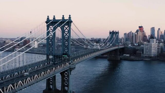 new york city bridge aerial drone videos