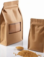 Elevate your brand with the sophisticated appeal of a kraft paper bag standup pouch, featuring a secure zipper for packaging needs.
