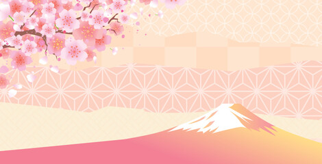 春の桜の花びら背景

