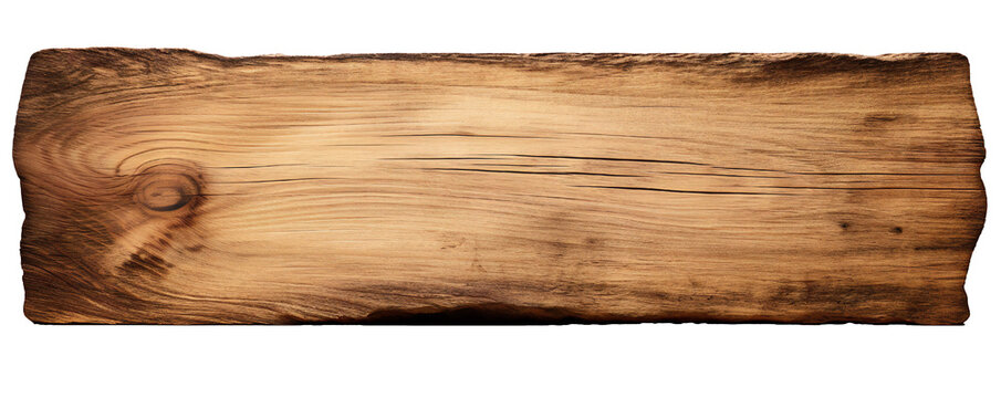 Piece of wood empty sign with transparent background Generative AI