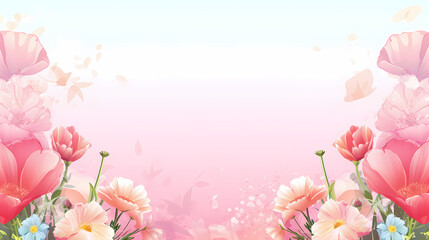Obraz na płótnie Canvas Flower composition background, decorative flower background pattern, floral border background