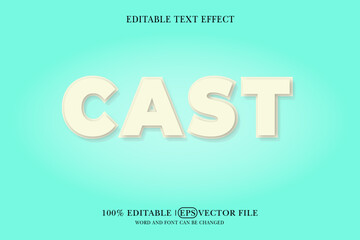 Cast title background Editable text effect, 3d text template,