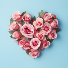 A vibrant and romantic bouquet of floribunda roses, arranged in a heart shape with delicate pink petals, perfect for valentine's day or as a charming addition to any garden or floral design