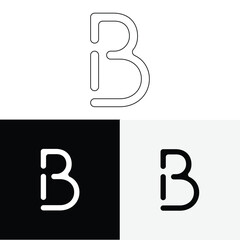 B Creative Premium Vector latter logo design. Creative Logo. Elegant leaves.  modern design. Vector Illustration logo. letters Logo. Creative Minimal feminine monogram and logo.