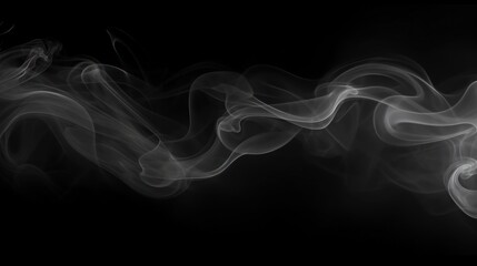 Fototapeta premium Overlays of smoke, fog, and mist create an atmospheric effect on a black background