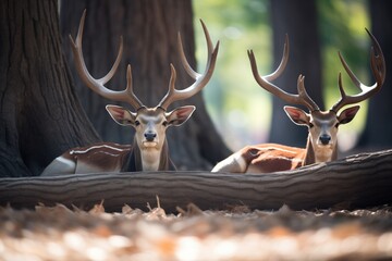 a pair of sable antelopes peacefully resting in shade