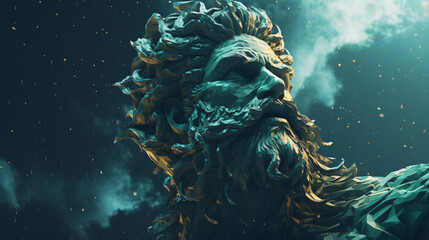 Ancient greek god Poseidon. Created with Generative