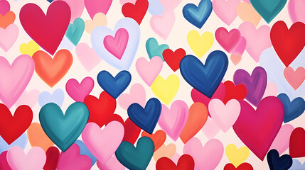 Vibrant Valentine's Day background with red hearts