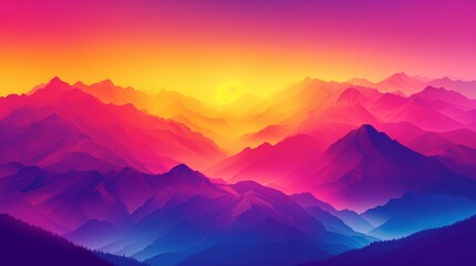 A gradient of sunset colors ranging from deep orange to a dusky purple, evoking the tranquil beauty of an evening sky. Generative AI - obrazy, fototapety, plakaty