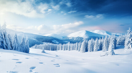 Fototapeta na wymiar Impressive winter scene of Carpathian mountains