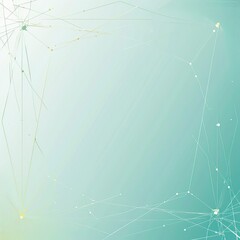 Abstract Network of Geometric Lines and Nodes on Soft Green Gradient Background