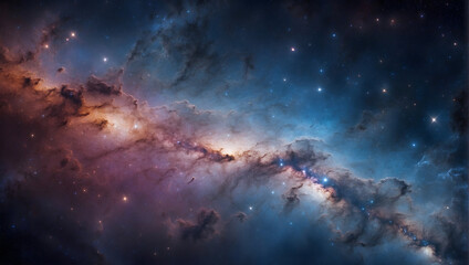 Large Deep Space Nebula and Star Field Background Wallpaper Generative AI