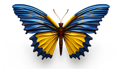 Beautiful butterfly on isolated white background, generative ai