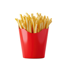 French fries bucket Isolated on white background