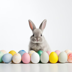 Fototapeta na wymiar easter bunny and eggs,pastel color ,