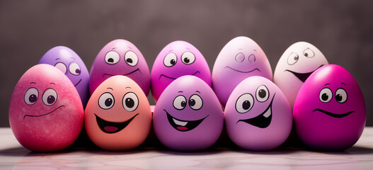 funny eggs, easter, pink,